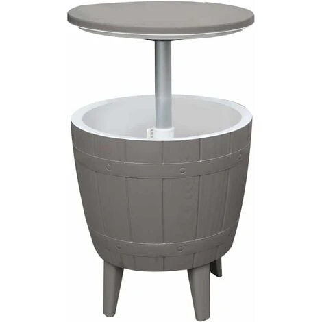 Glacière Table D'Appoint Pour Jardin En Résine Cosmopolitan Beige Gardiun 37 L 48,5x48,5x57/82 Cm