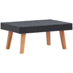 Table Basse De Jardin Résine Tressée Noir VidaXL