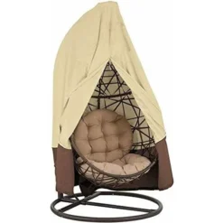 420D Housse De Protection Pour Fauteuil Suspendu Avec Fermeture éclair Oxford 190 X 115 Cm/232 Cm X 203 Cm Housse De Protection étanche Pour Meubles De Jardin Et D'extérieur 190 X 115 Cm( Einzelsitz）