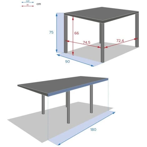 Table Piazza Extensible 8 Personnes Anthracite/graphite - Avec Rallonge – Image 4