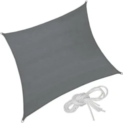 Voile D'ombrage Carrée, Gris - Toile Solaire, Toile D´ombrage, Voile Solaire - 300 X 300 Cm