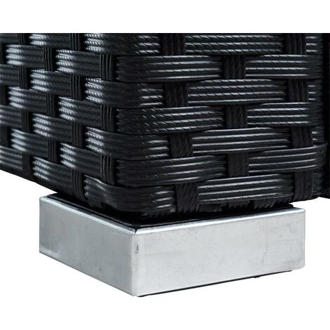 Fauteuil De Jardin Avec Coussins En Polyrotin Noir – Image 4