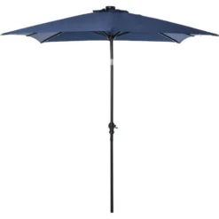OUTSUNNY Parasol Lumineux Rectangulaire Inclinable Dim. 2,68L X 2,05l X 2,48H M Parasol LED Solaire Métal Polyester Haute Densité Bleu
