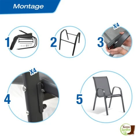 Chaises De Jardin Textilène - X 4 – Image 5