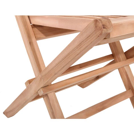 SALENTO - Lot De 10 Chaises De Jardin Pliantes En Teck Pour L'Extérieur Teinte Naturelle – Image 4
