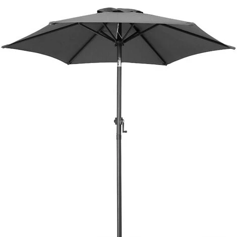KINGSLEEVE® Parasol Inclinable Ø 200cm Parasol En Aluminium Avec Manivelle Protection Solaire Jardin Terrasse Extérieur Anthracite – Image 2