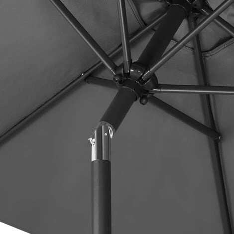 KINGSLEEVE® Parasol Inclinable Ø 200cm Parasol En Aluminium Avec Manivelle Protection Solaire Jardin Terrasse Extérieur Anthracite – Image 5