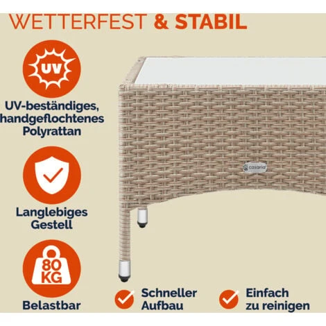 Table D’appoint En Polyrotin Table Basse Avec Plaque En Verre Petite Table De Jardin En Résine Tressée M2 - 58x58x42cm (de) – Image 3