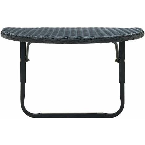 Table De Balcon 60x60x32 Cm Noir Résine Tressée VidaXL – Image 2