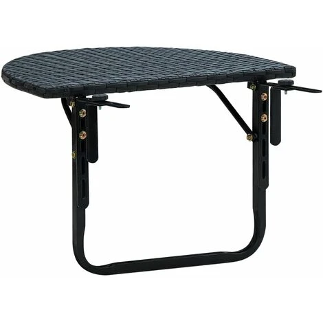 Table De Balcon 60x60x32 Cm Noir Résine Tressée VidaXL – Image 4