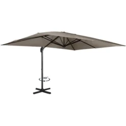 Parasol Déporté Rotatif 360 CALVI Taupe 3x4 M Avec Housse
