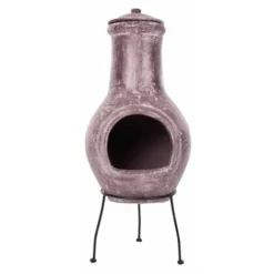 RedFire Cheminée Salamanca Rouge Foncé 36 X 36 X 85 Cm Argile