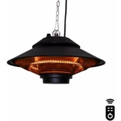 Chauffage De Terrasse 1500W – Radiateur Suspendu, élément En Carbone - Télécommande Incluse