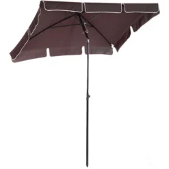 OUTSUNNY Parasol Rectangulaire Inclinable Alu Acier Polyester Haute Densité Diamètre 2 M Chocolat