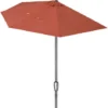Demi-parasol De Jardin Ø270 Cm Parasol De Balcon Terrasse Avec Manivelle Toile Hydrofuge Protection UV 50+ Terracotta (de)