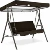 LangRay Toile De Balancelle,210D Outdoor Swing Couverture éTanche,Toit De BalançOire RemplaçAble (Couvercle SupéRieur Pivotant),Convient Pour Le Jardin-Noir19013215Cm