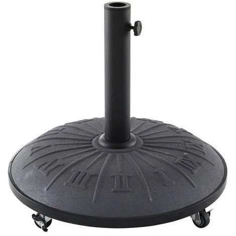 Pied De Parasol Motif Cadran Solaire 25 Kg Gris