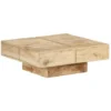 Table Basse 80x80x28 Cm Bois De Manguier Massif VidaXL