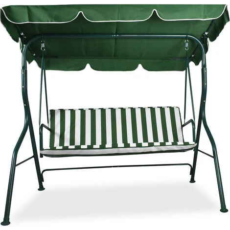 Balancelle De Jardin Extérieure Balancelle De Terrasse Extérieure Trois Places 170X110Xh152 Cm