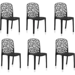 Flora: Pack De 6 Chaises Design Blanches