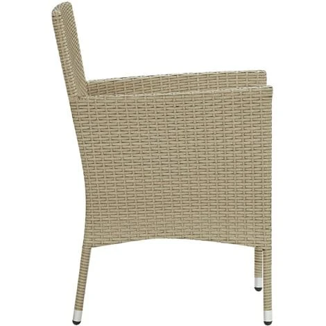 Chaises De Salle à Manger De Jardin 4 Pcs Résine Tressée Beige VidaXL – Image 4