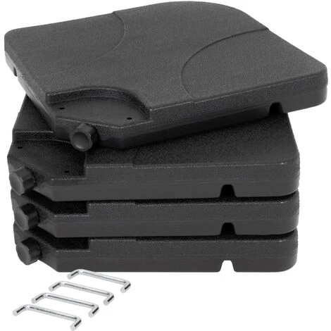 Lot De 4 Supports Poids De Parasol Rempli De L'eau 60 L Ou Sable 80 Kg + Poignée – Image 5