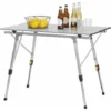 WOLTU Table De Camping Pliante En Aluminium.Table De Randonnée Pliable.Table De Pique-nique/Balcon.Hauteur Réglable.90x52.2x45-72 Cm