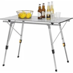 WOLTU Table De Camping Pliante En Aluminium.Table De Randonnée Pliable.Table De Pique-nique/Balcon.Hauteur Réglable.90x52.2x45-72 Cm