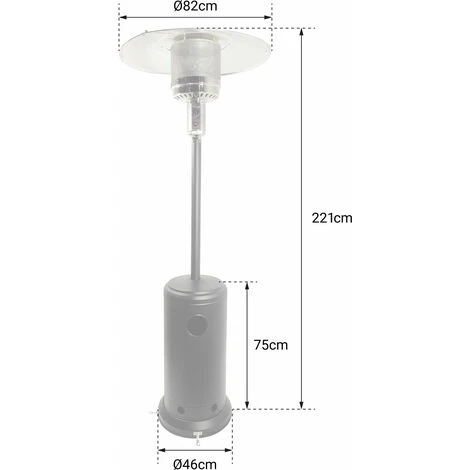 Parasol Chauffant OSLO - Chauffage D'extérieur Gaz - Acier Noir + Housse – Image 4