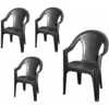 Lot De 4 - Chaise De Jardin Ischia - 042980260 - 4 Pièces - Couleur : Anthracite (DHL)