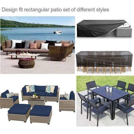Bache Salon De Jardin, Housse Table De Jardin, Bache De Protection, Housse De Protection Salon De Jardin, Protection Extérieure Résistante Imperméable De Meubles 210D Oxford (210x140x80cm) – Image 5