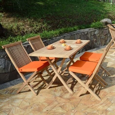 Table Pliante Rectangulaire En Teck Ecograde Kensaï 120 X 70 Cm