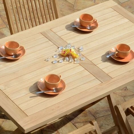Table Pliante Rectangulaire En Teck Ecograde Kensaï 120 X 70 Cm – Image 4