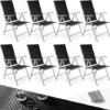 Lot De 8 Chaises De Jardin Pliantes En Aluminium - Lot De 8 Fauteuils De Jardin, Fauteuils Exterieur, Chaises Exterieur