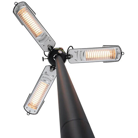 Chauffage Pour Parasol Pliant 2000 W Halogène Noir Et Argenté - Sunred – Image 2