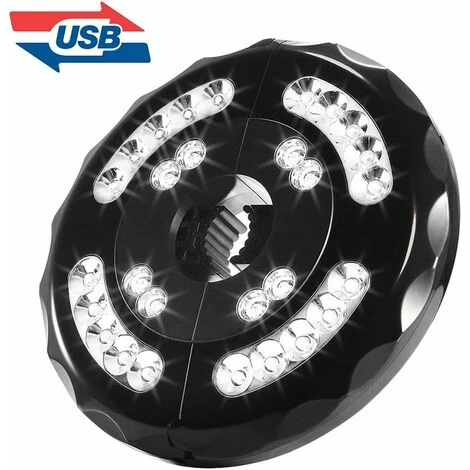 Lampe De Parasol Sans Fil - 28 LED - 4 Modes - 4400 MAh - Fonctionne Avec Piles Et Charge USB - Pour Jardin,plage,extérieur,barbecue,fête,camping - Blanc GrooFoo