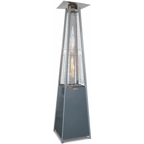 Chauffage D'extérieur - Sweden - Parasol Chauffant Gaz Pyramide. Design. Véritable Flamme. Roulettes Incluses