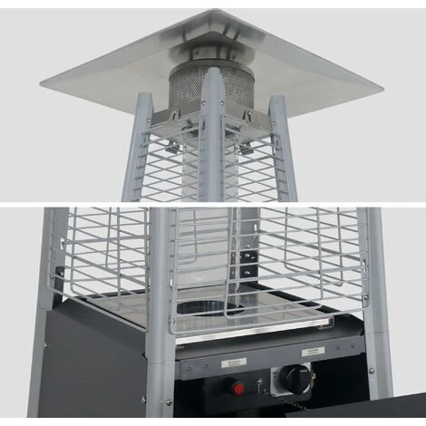 Chauffage D'extérieur - Sweden - Parasol Chauffant Gaz Pyramide. Design. Véritable Flamme. Roulettes Incluses – Image 2