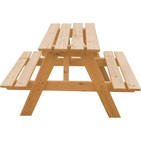 TIMBELA M012-1 Table Enfant En Bois – Table Et Chaise Enfant - Salon De Jardin Enfant 81x60xH50 Cm - Table Picnic Enfant Pour L'extérieur Ou à L'intérieur – Image 2
