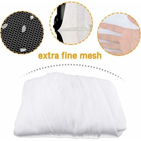 Moustiquaire, Moustiquaire De Lit Grand Moustiquaire En Polyester Pour Lits Simples Et Doubles, Moustiquaire Baldaquin Intérieur Et Extérieur - Blanc – Image 4