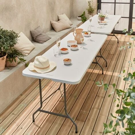 Lot De 2 Tables Table De Réception. 180cm. Pliables. Avec Poignée De Transport – Image 2