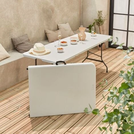 Lot De 2 Tables Table De Réception. 180cm. Pliables. Avec Poignée De Transport – Image 4