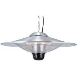 GREADEN - Parasol Chauffant Suspendu Infrarouge SATURN Avec Télécommande Et Une Lampe à LED - Chauffage électrique De Terrasse à Halogène 2100W IP24 - Réglage, Radiateur Jardin/Patio/Tente/Terrasse/In