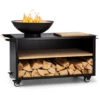 Blumfeldt Brasero Exterieur Pour Le Jardin, Brasero Plancha Portable Avec Grille De BBQ, Bol En Acier, Brasero Barbecue Avec Foyer Pour Le Camping, Brûleur à Bois, Ultra Solide, 128 X 90 X 59 Cm