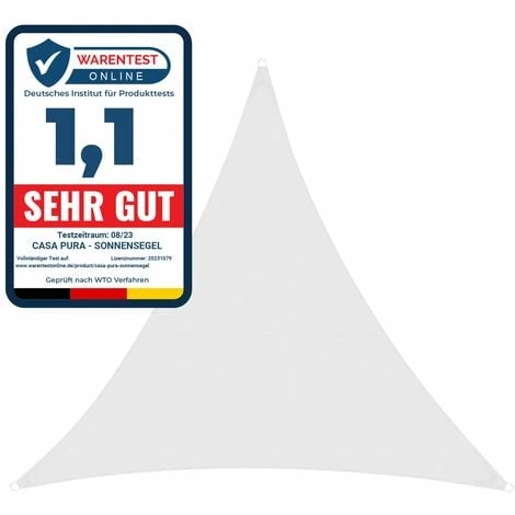 Voile D'ombrage Hydrofuge Blanc 3 X 3 X 3 M