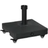 OUTSUNNY Pied De Parasol Base De Lestage Parasol Carré HDPE Surface Granuleuse Noir