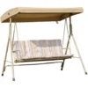 OUTSUNNY Balancelle De Jardin 3 Places Grand Confort Toit Inclinaison Réglable épais Coussins Amovibles Polyester Acier époxy Beige