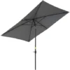 OUTSUNNY Parasol Rectangulaire Inclinable De Jardin Avec Manivelle Dim. 3L X 2l X 2,48H Cm Alu. Métal Polyester Haute Densité Anti UV 50+ Gris