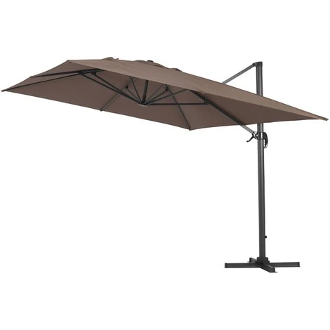 Parasol Jardin Déporté Alu Sun 4 - Rectangle - 3 X 4 M - Taupe – Image 2