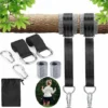 Hamac Sangles,Fixation Hamac Avec Balançoire D'arbre Sangle Balancoire Suspendu Ultra Résistant Avec D-Ring Et Balançoire Sangles De Hamac Max 550KG Pour Camping,Hamac Et Balancoire De Jardin(2x1.5m)